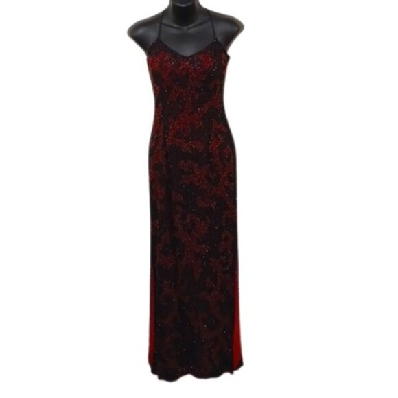 La Scala Beaded Backless Red Carpet Evening Gown- Sz. Sm - Picture 1 of 9